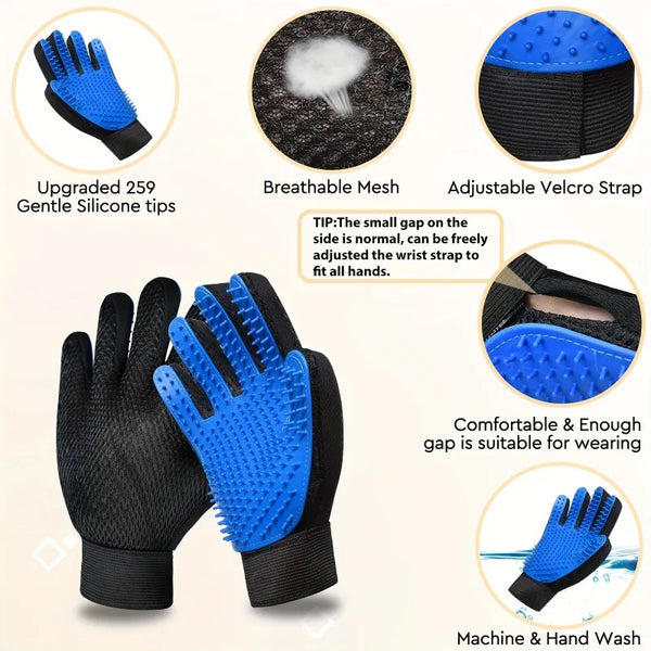 Gentle Pet Grooming Gloves