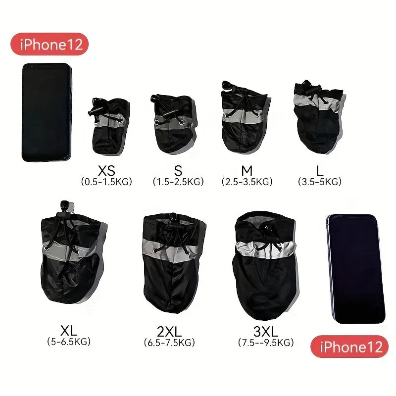 Midello waterproof dog rain boots in black — paw protection for small dogs