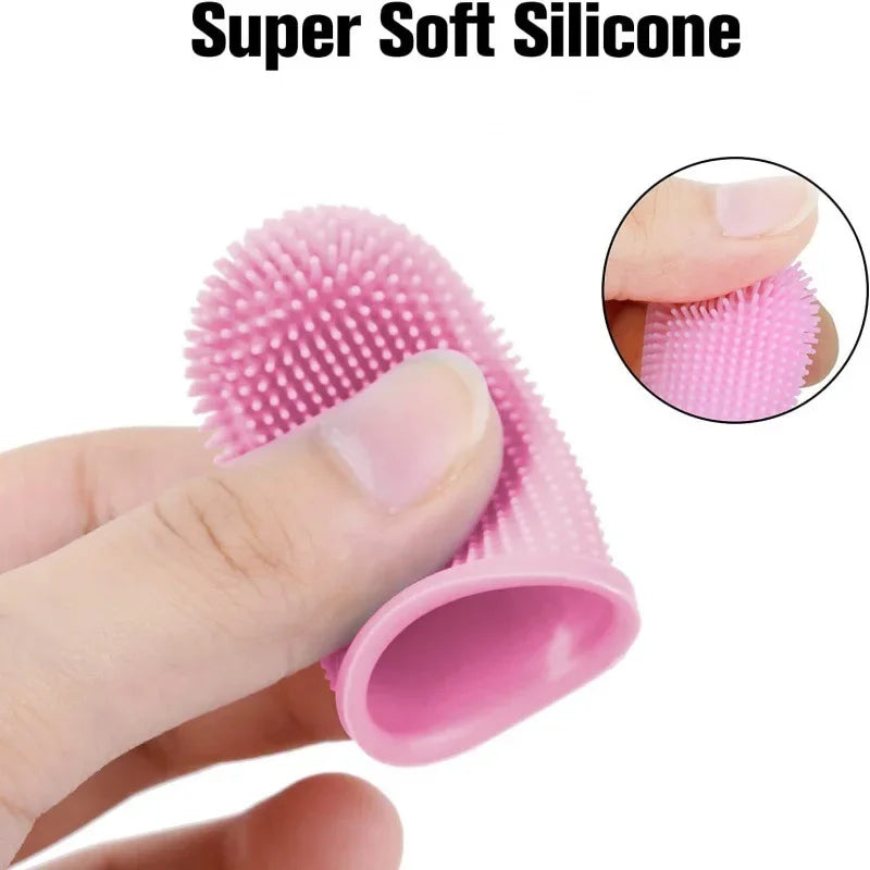 Midello dog finger toothbrush in use — gentle teeth cleaning for fresh breath