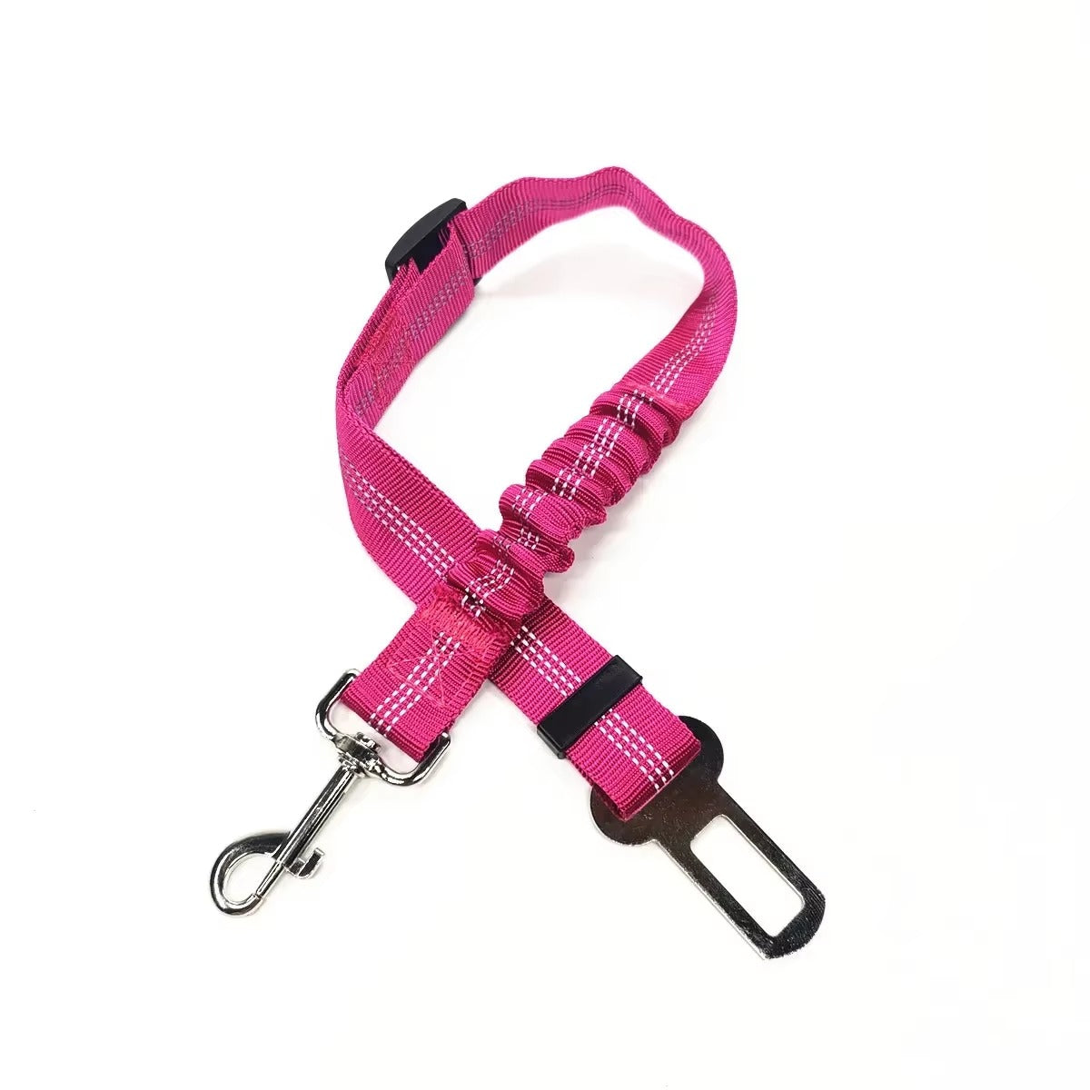 Midello Safe Ride dog car seat belt in light pink — 46cm long elastic safety harness for cars